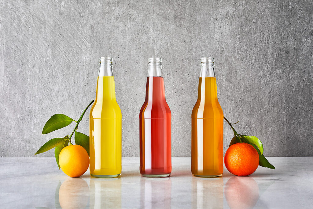 fizzy drinks in bottles