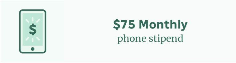 $75 monthly phone stipend